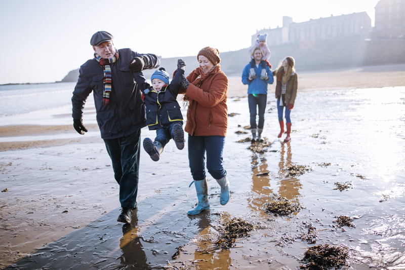 Family on the beach