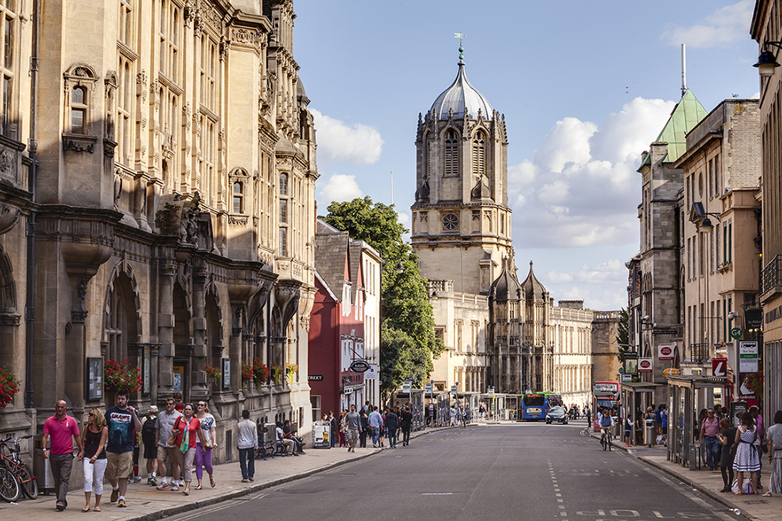 The streets surrounding Oxford University