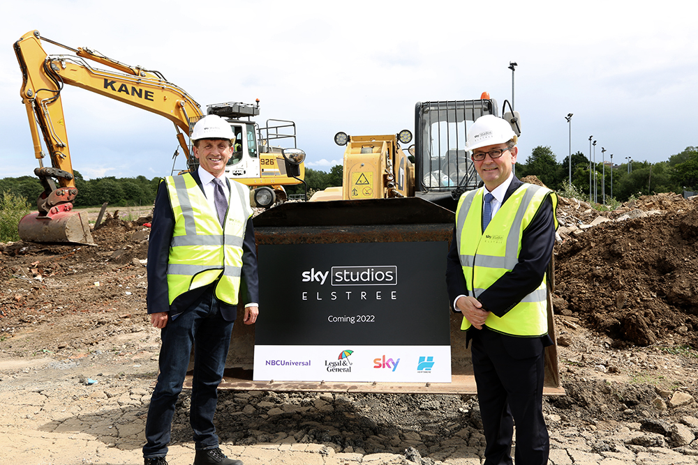 Nigel Wilson and colleague at site for Sky Studios Elstree